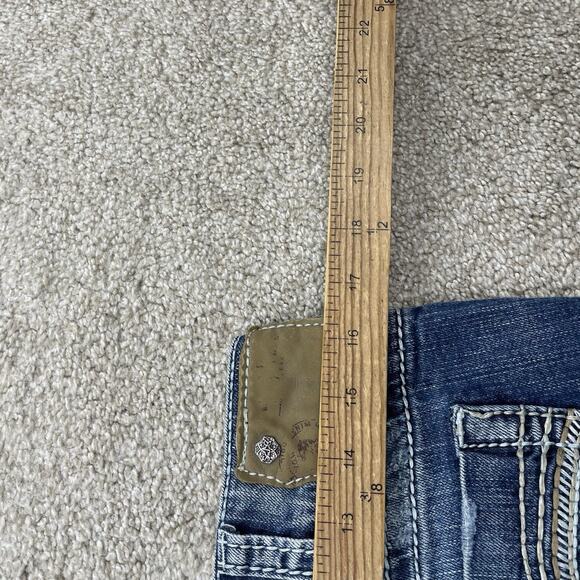 Silver Jeans Suki 17" Women Size 30 Bootcut Blue Distressed 33" Inseam 63-7 - Picture 7 of 9